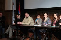Konferencija za štampu povodom 19. međunarodne smotre arheološkog filma u Jugoslovenskoj kinoteci - snimio Časlav Petrović